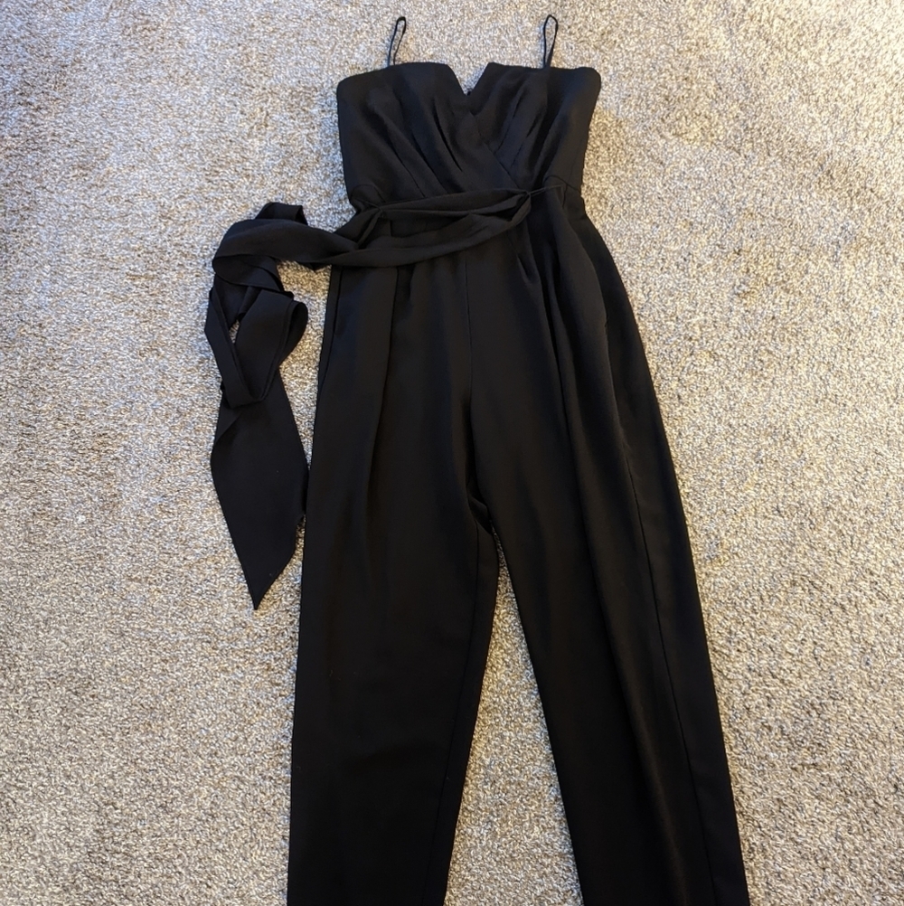 Black Evernew Strapless Jumpsuit
